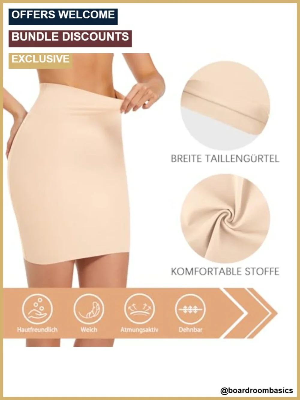 Seamless Shapewear Slip Dress Tummy Control Half Slip Skirt Body Shaper Under